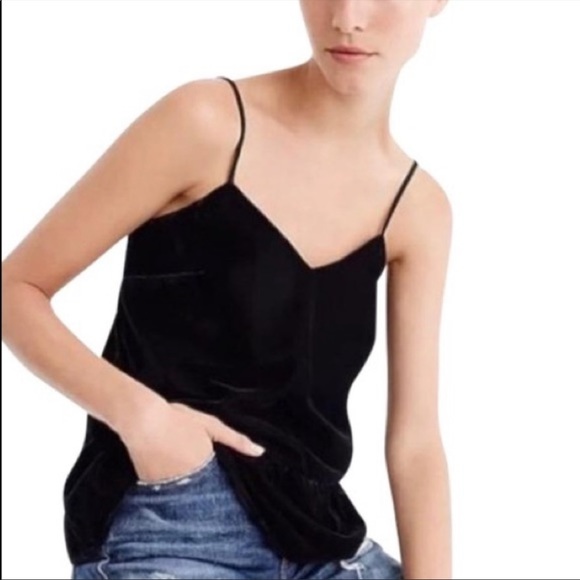 J. CREW Black Velvet Peplum Tank - Picture 2 of 7